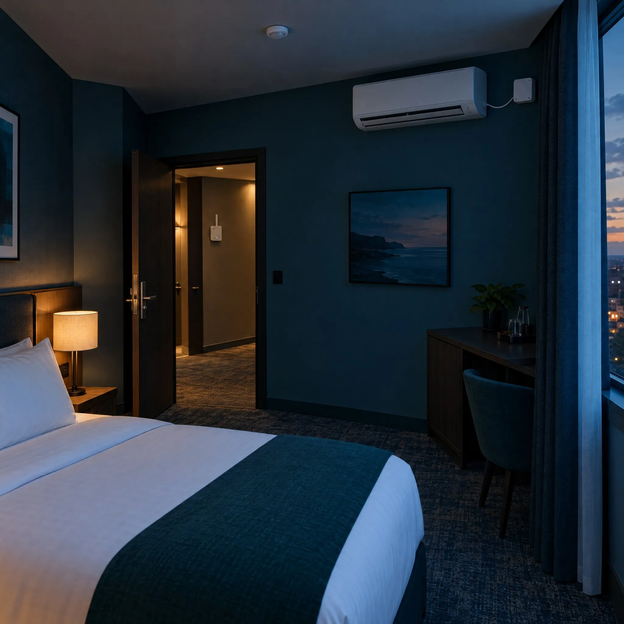 Illustration of a hotel room
