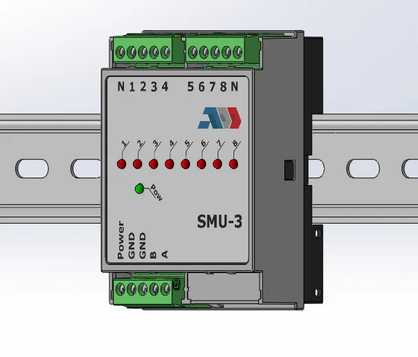 SMU-3: On a 35 mm DIN rail