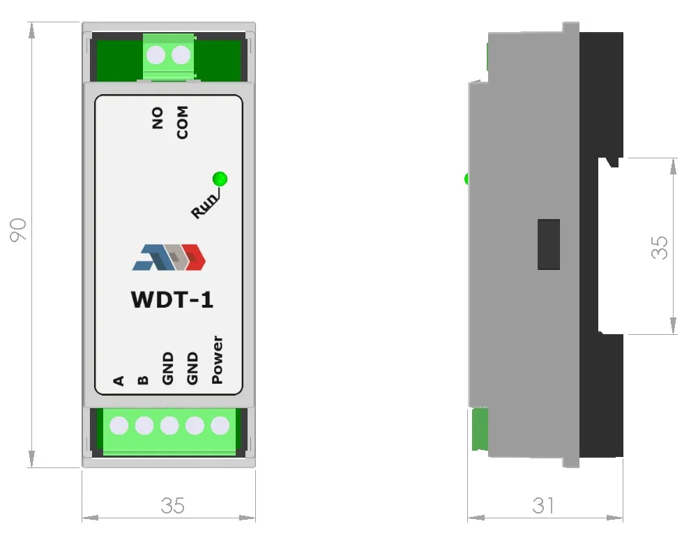 WDT-1: Dimensions in mm